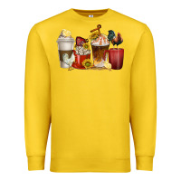 Lemon coffee cups rooster Premium Sweatshirt - texasbilliewilder