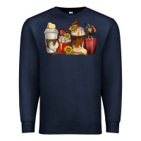 Navy coffee cups rooster Premium Sweatshirt - texasbilliewilder