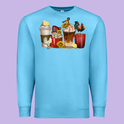 Premium Sweatshirt coffee cups rooster
