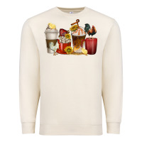 Sandshell coffee cups rooster Premium Sweatshirt - texasbilliewilder