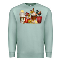 Seafoam coffee cups rooster Premium Sweatshirt - texasbilliewilder