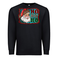 Black Santa Ho Ho Ho Premium Sweatshirt - RanaPortraitStore