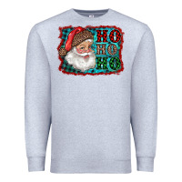 Heather Grey Santa Ho Ho Ho Premium Sweatshirt - RanaPortraitStore