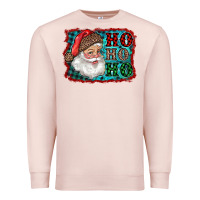 Pale Pink Santa Ho Ho Ho Premium Sweatshirt - RanaPortraitStore