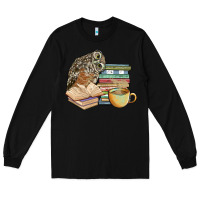 Black owl and books Long Sleeve Tee - BarkalooDesign