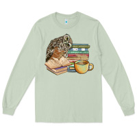 Matcha owl and books Long Sleeve Tee - BarkalooDesign