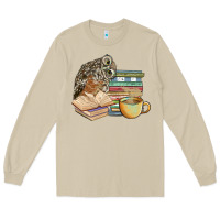 Mushroom owl and books Long Sleeve Tee - BarkalooDesign