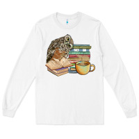 White owl and books Long Sleeve Tee - BarkalooDesign