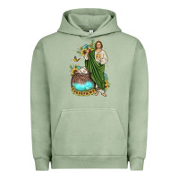 Pigment Oil Green san judas coffee cup sunflower Urban Hoodie - JahusDesignShop