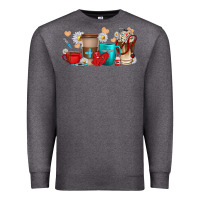 Charcoal Heather Nurse coffee cups Premium Sweatshirt - texasbilliewilder