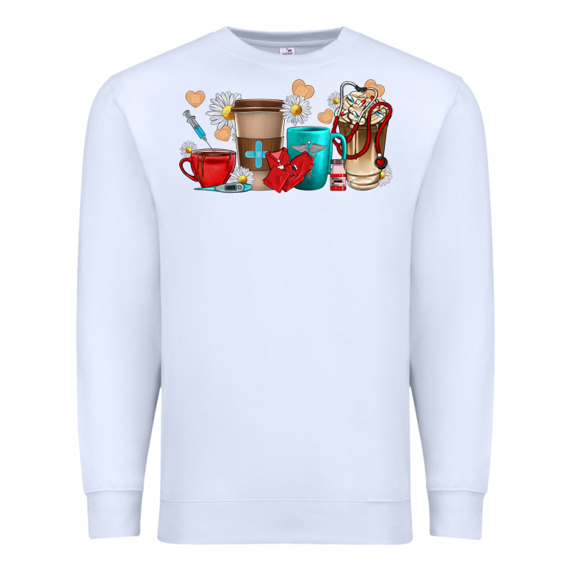 Nurse Coffee Cups Premium Sweatshirt by texasbilliewilder | Teevron
