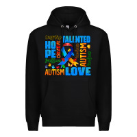 Black autism  words Premium Hoodie - AdoDesignShop