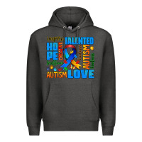 Charcoal Heather autism  words Premium Hoodie - AdoDesignShop
