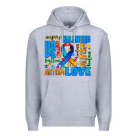 Heather Grey autism  words Premium Hoodie - AdoDesignShop