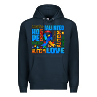 Navy autism  words Premium Hoodie - AdoDesignShop