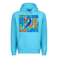 Ocean Blue autism  words Premium Hoodie - AdoDesignShop
