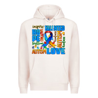 Pale Pink autism  words Premium Hoodie - AdoDesignShop