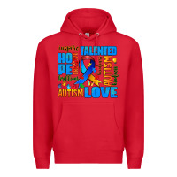 Red autism  words Premium Hoodie - AdoDesignShop