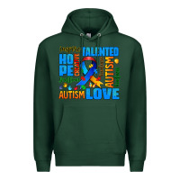 Sports Green autism  words Premium Hoodie - AdoDesignShop