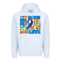 White autism  words Premium Hoodie - AdoDesignShop