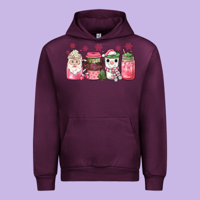 Pink Christmas Coffee Urban Hoodie Designed By Jahusdesignshop