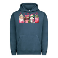 Pigment Midnight Navy pink Christmas coffee Urban Hoodie - JahusDesignShop