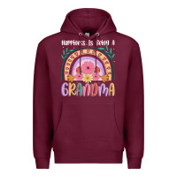 Burgundy happiness is being a grandma Premium Hoodie - JahusDesignShop