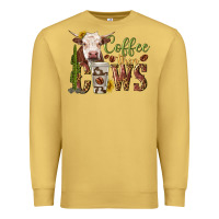 Antique Gold coffee then cows Premium Sweatshirt - texasbilliewilder
