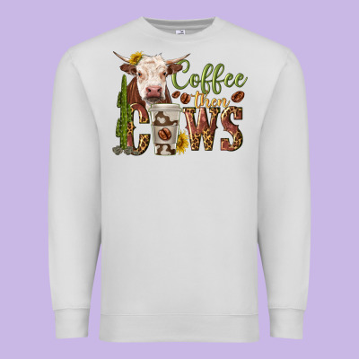 Premium Sweatshirt coffee then cows