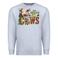 Heather Grey coffee then cows Premium Sweatshirt - texasbilliewilder