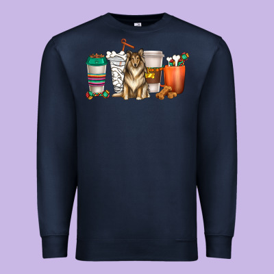 Premium Sweatshirt collie dog coffee cups