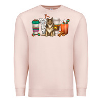 Pale Pink collie dog coffee cups Premium Sweatshirt - texasbilliewilder