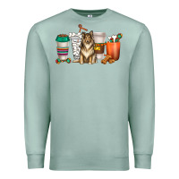 Seafoam collie dog coffee cups Premium Sweatshirt - texasbilliewilder