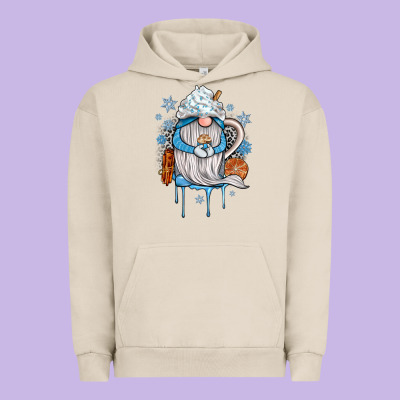Winter Gnome Coffee Urban Hoodie Designed By Jahusdesignshop