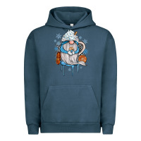 Pigment Midnight Navy winter gnome coffee Urban Hoodie - JahusDesignShop