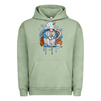 Pigment Oil Green winter gnome coffee Urban Hoodie - JahusDesignShop