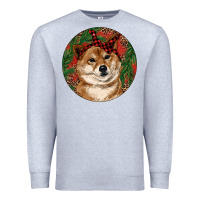 Heather Grey Shiba Inu Christmas Premium Sweatshirt - RanaPortraitStore