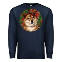 Navy Shiba Inu Christmas Premium Sweatshirt - RanaPortraitStore