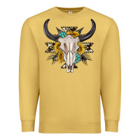 Antique Gold cow aztec western bull skull Premium Sweatshirt - texasbilliewilder