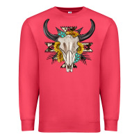 Cardinal cow aztec western bull skull Premium Sweatshirt - texasbilliewilder