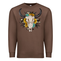 Chestnut cow aztec western bull skull Premium Sweatshirt - texasbilliewilder