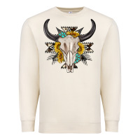 Sandshell cow aztec western bull skull Premium Sweatshirt - texasbilliewilder