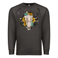 Smoke cow aztec western bull skull Premium Sweatshirt - texasbilliewilder