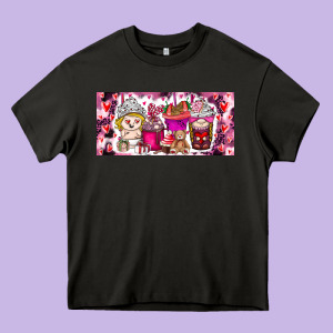 Valentine Coffee Heavy Core Tee Designed By Cowhidedigitalart