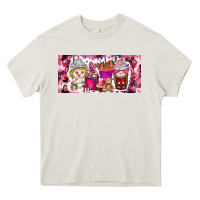 Cream Valentine Coffee Heavy Core Tee - CowhideDigitalArt