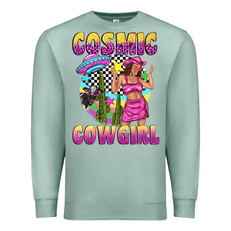 Cosmic Cowgirl Premium Sweatshirt by texasbilliewilder | Teevron