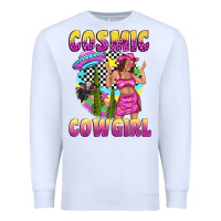 White cosmic cowgirl Premium Sweatshirt - texasbilliewilder