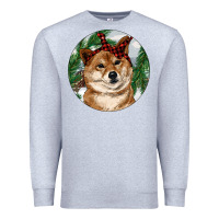 Heather Grey Shiba Inu Christmas Premium Sweatshirt - RanaPortraitStore