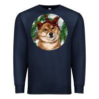 Navy Shiba Inu Christmas Premium Sweatshirt - RanaPortraitStore