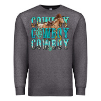 Charcoal Heather cowboy cowboy cowboy Premium Sweatshirt - texasbilliewilder
